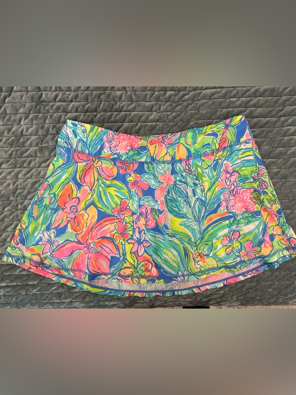 Lilly Pulitzer Neon Floral Active Skort in Blue, Pink & Green - Picture 5 of 5